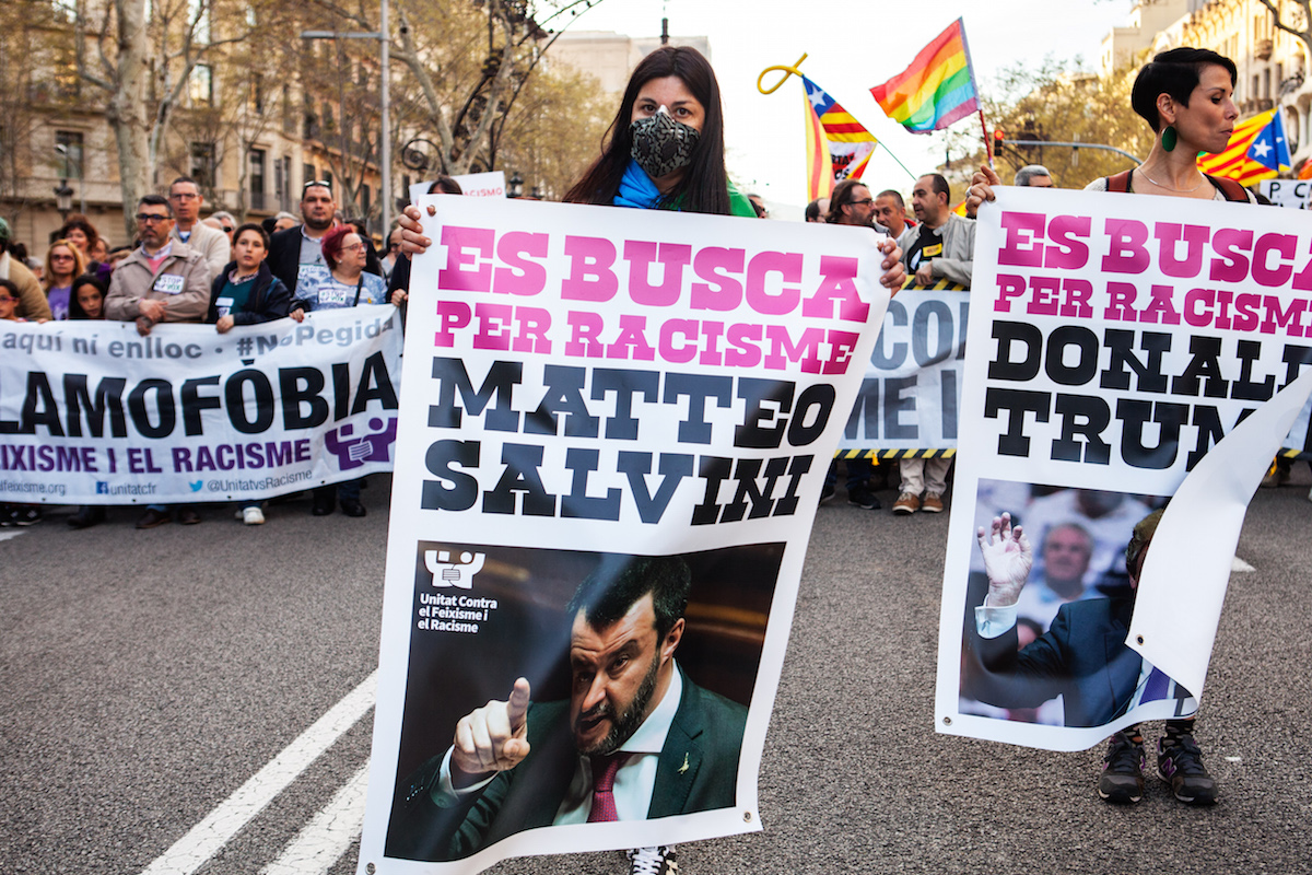 Demostration against the spanish far right party called VOX. Barcelona, 23/03/19