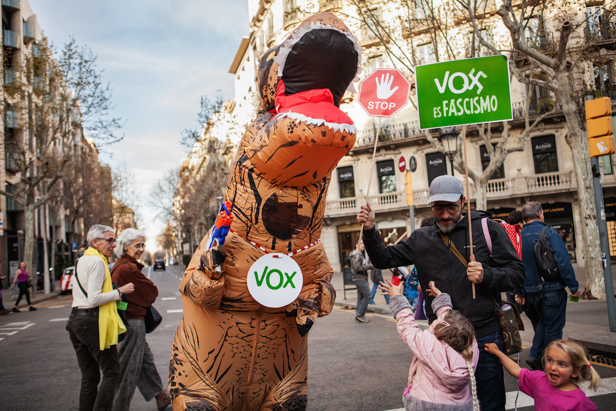 Demostration against the spanish far right party called VOX. Barcelona, 23/03/19