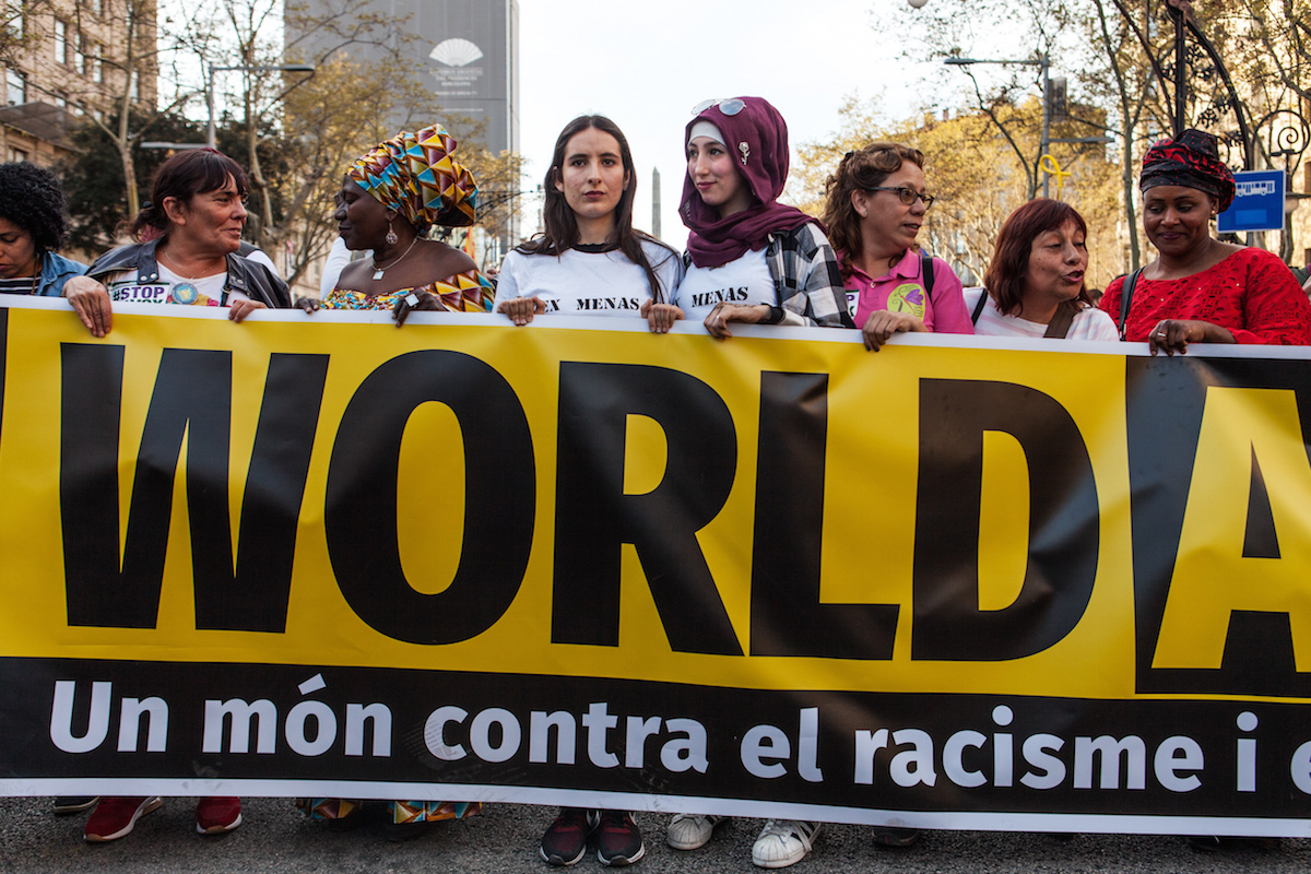 Demostration against the spanish far right party called VOX. Barcelona, 23/03/19