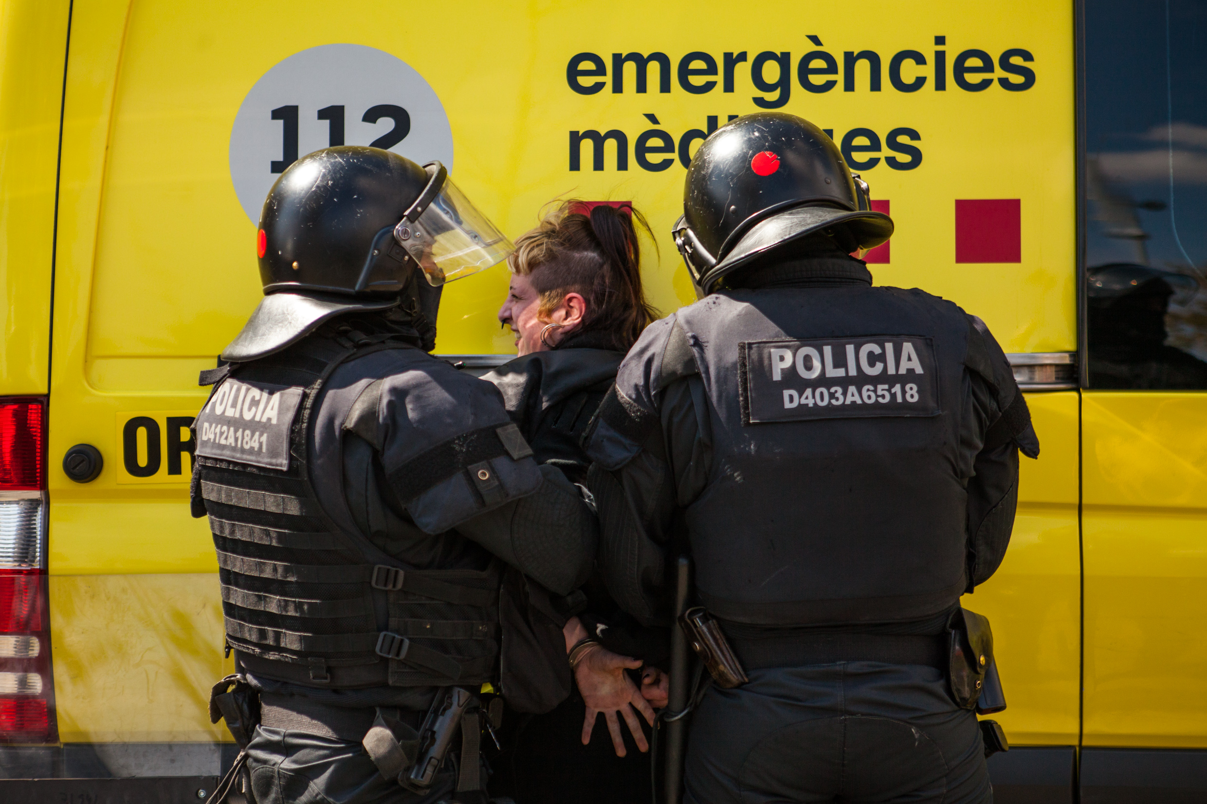 Antifascist arrested by catalan police.